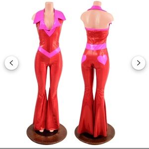 Red and Pink Women's disco Jumpsuit. Never worn. Great for a costume!